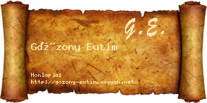 Gózony Eutim névjegykártya